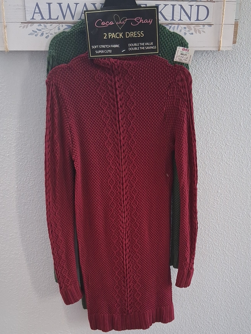 Cable-knit sweater dress set